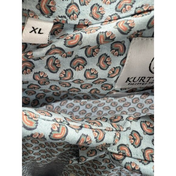 Kurt River Men's Slim Fit Shirt XL Pink Blue Rare Long Sleeve Button Up Spread - Picture 8 of 10